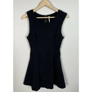 Free People Sleeveless Black Mini Skater Dress Fit & Flare Size Small Stretch Wm